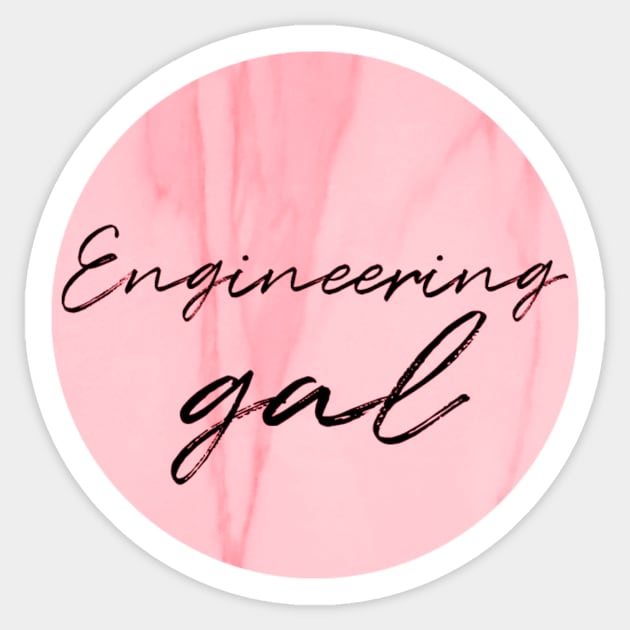 Engineering Gal Red Sticker by emilykroll